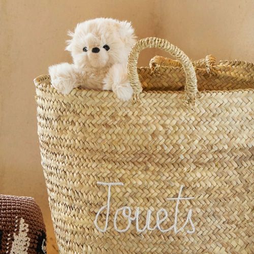 Grand panier naturel jouets xl osier blanc 50 x 50