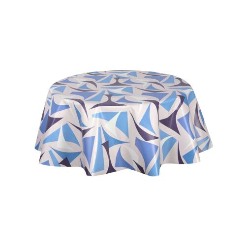 Nappe En Toile Cirée Ronde Bleu D. 135 Cm