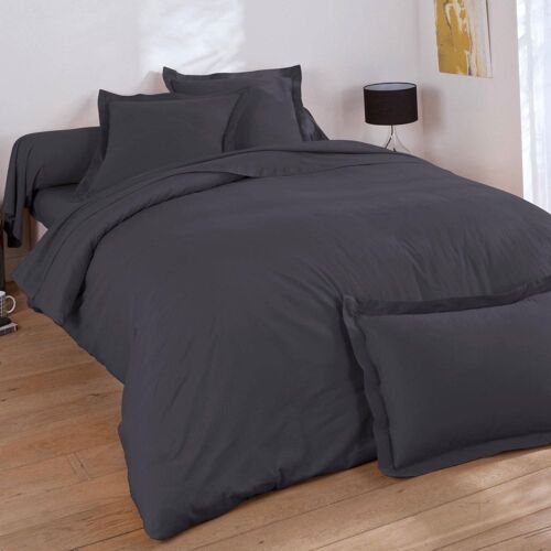 Drap-Housse En Coton Gris Souris 120x200x28cm