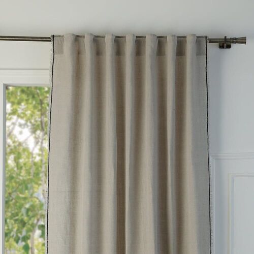 Rideau À Passant Lin Lavé Naturel & Noir 140x260