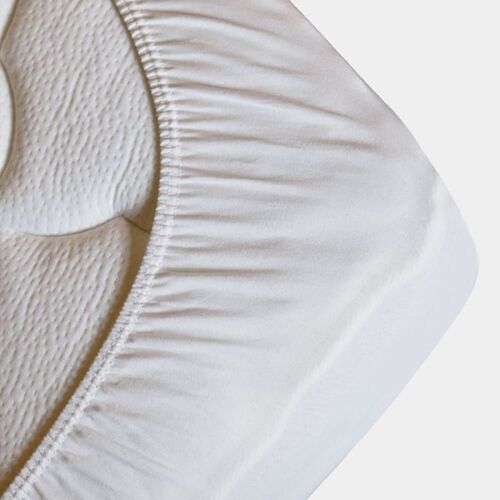 Protège-Matelas En Coton Bonnet 30 Cm 160 G/M² Blanc 120x190 Cm