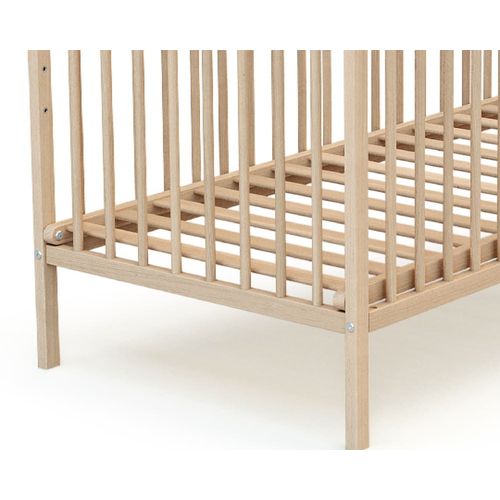 Lit Bébé En Bois - Hêtre Brut - 60 X 120 Cm