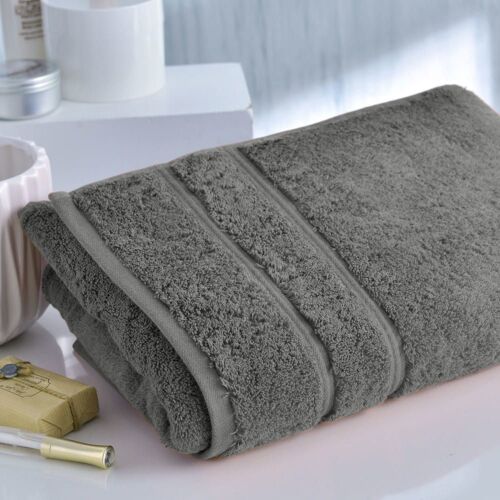 Drap De Bain En Coton Gris Granit 100x150cm