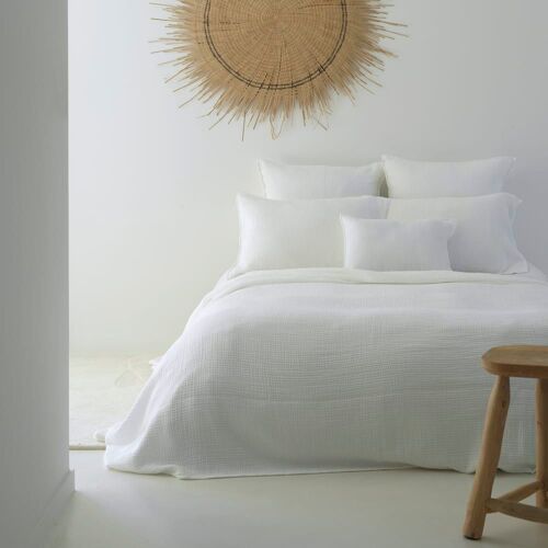 Dessus De Lit Gaze De Coton Blanc 255x270 Cm
