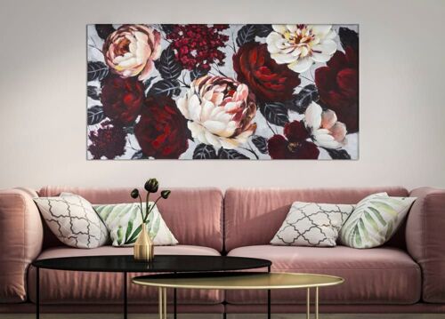 Peinture Sur Toile Multicolore Fleurs 150x3,8x76 Cm