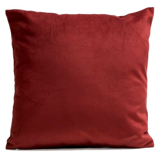 Coussin Uni Suédine Rouge 40x40cm