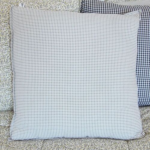 Coussin Carré En Coton Imprimé Blanc