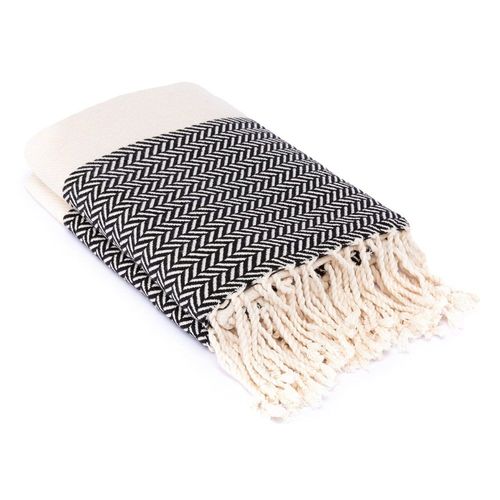 Plaid Coton Noir 160x250