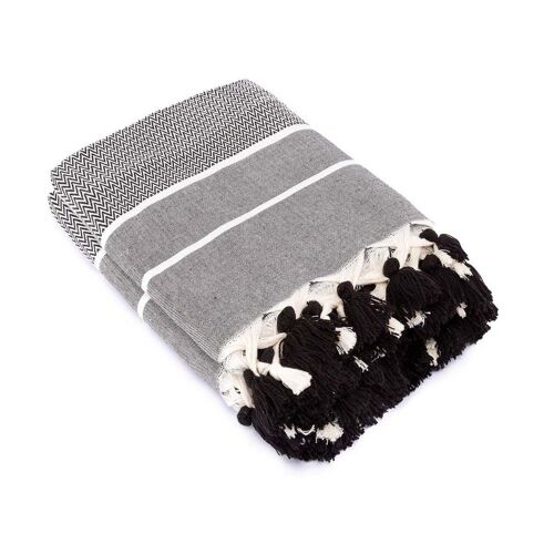 Plaid Coton Noir 130x170