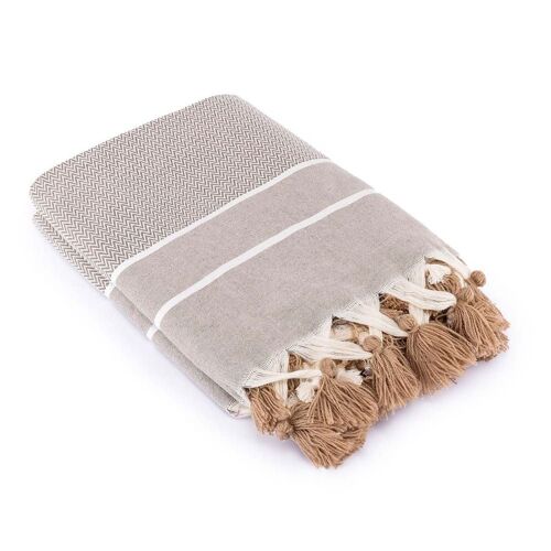 Plaid Coton Taupe 130x170