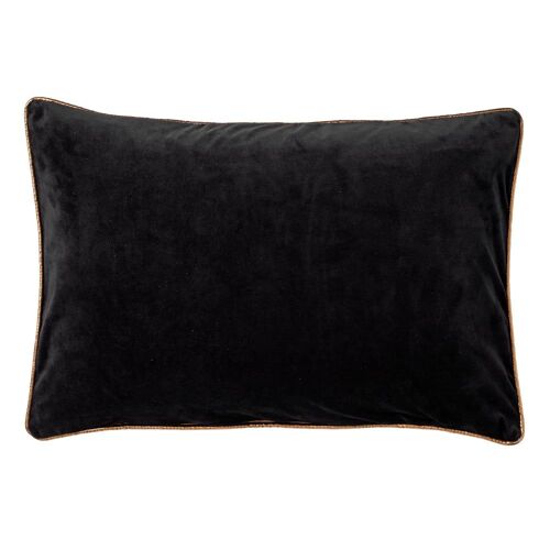 Coussin Noir 40x60 Cm Fleuri