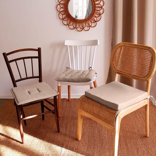 Galette plate en coton naturel 40x40cm