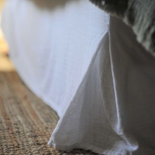 Cache Sommier Gaze De Coton Blanc 160x200x32 Cm