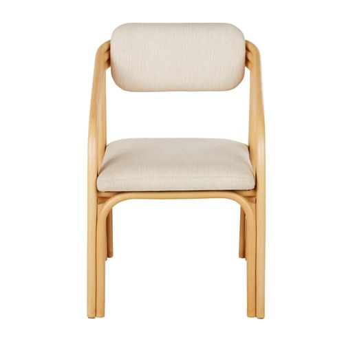 Fauteuil De Table En Rotin Et Textile Beige