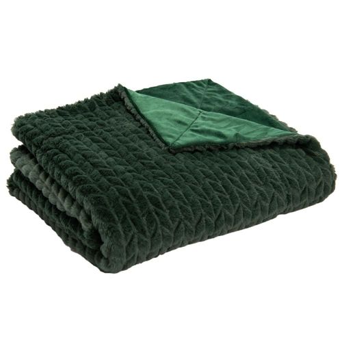 Plaid Chevron 130 Cm X 170 Cm Vert En Polyester