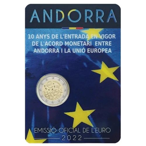 Pièce De 2 Euros Commémoratives 2022 Andorre
