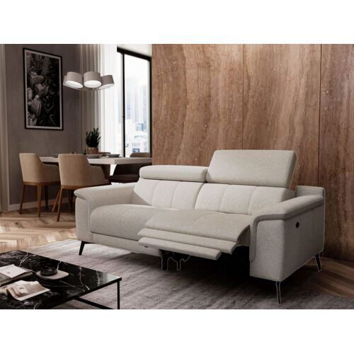 Canapé 3 places avec 1 fonction relax et appuie-tête réglables, beige