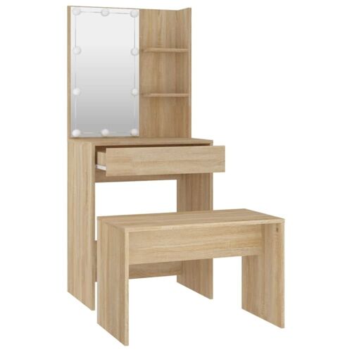 Ensemble de coiffeuse avec bois beige 70 x 35 x 45 cm