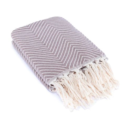 Plaid Coton Taupe 130x170