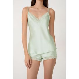 Caraco En Soie Détails Dentelle - Milky - S - Bleu Ciel - Femme - Etam