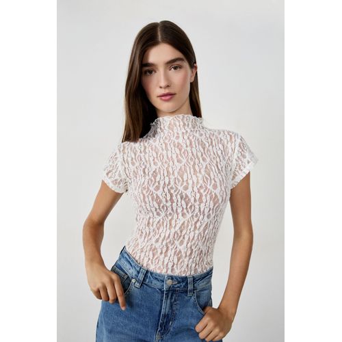Top En Dentelle Transparent - Joy Tshirt - Xs - Ecru - Femme - Etam