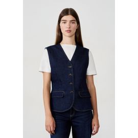 Gilet Sans Manches À Boutons - Alex Denim - M - Delave Clair - Femme - Etam