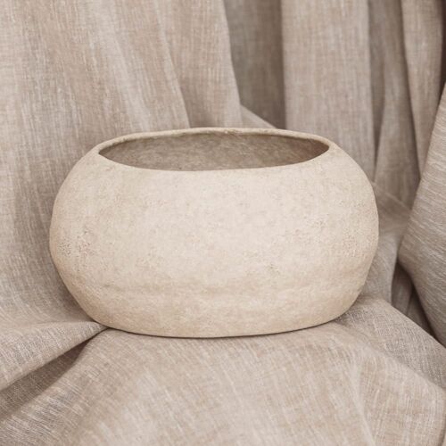 Plat Décoratif Beige En Grès 26xh13,5cm