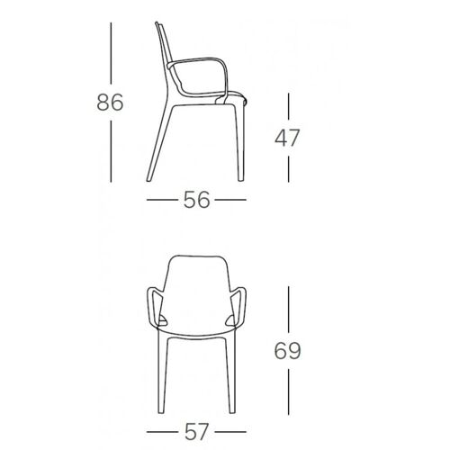 Fauteuil design en plastique rouge