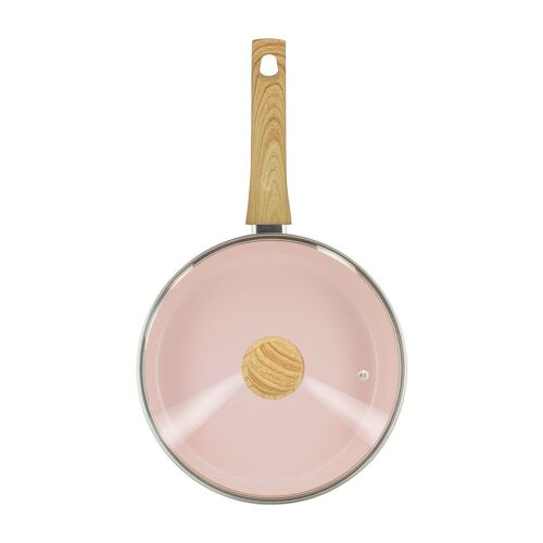 Sauteuse En Revêtement Céramique 24cm Rose - Tous Feux