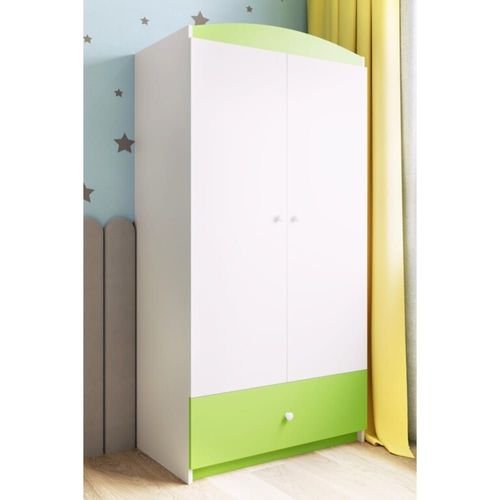 Armoire Enfant 2 Portes Et 1 Tiroir - Pistache
