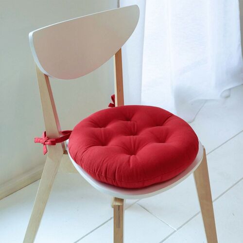 Galette En Coton Rouge Griotte Ronde