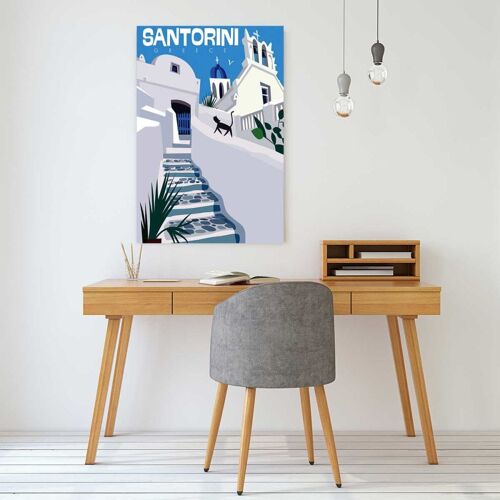 Tableau Santorini Imprimé Sur Toile 40x60 Cm