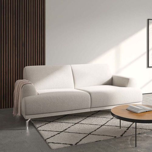 Canapé 2 Places En Polyester Beige