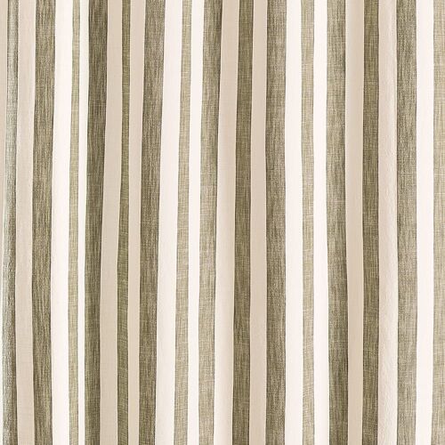 Rideau 100% Coton Larges Rayures Lourmarin Kaki 140x260 Cm