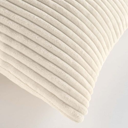 Coussin Déhoussable Velours Relief Naturel 45x45 Cm