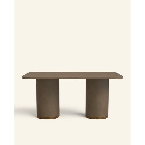 Table À Manger En Microciment Couleur Terre, 160 Cm