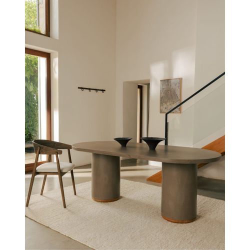 Table À Manger En Microciment Couleur Terre, 220 Cm