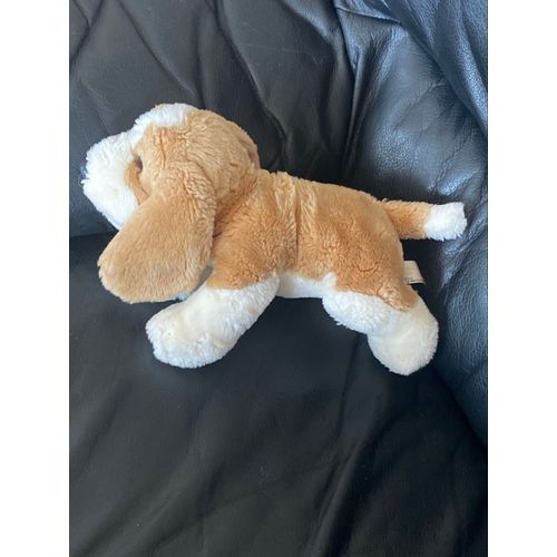 Doudou peluche chien marron et blanc keel toys 28cm