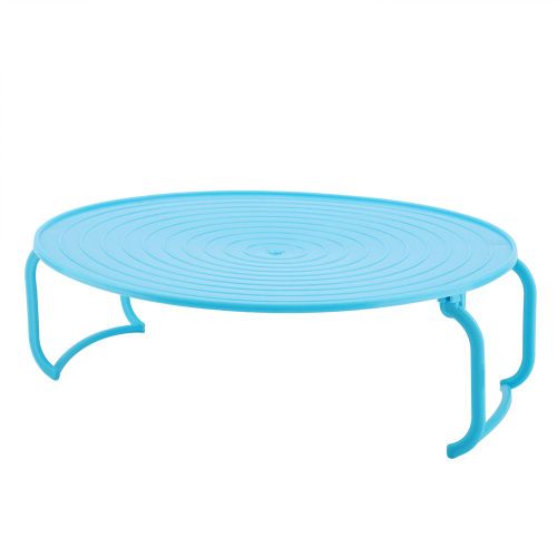 Support multifonctionnel en plastique pour four à micro-ondes, support de cuisson à la vapeur en couches (bleu)