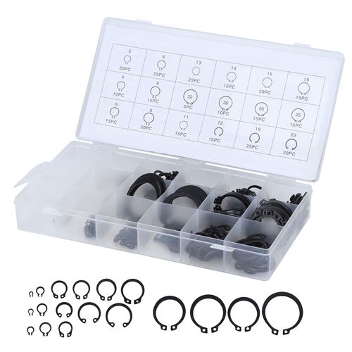Kit d'assortiment de bagues de retenue externes, 300 pièces, 2-32mm, Clip E Snap Circlip