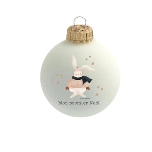 Boule de Noël - Atelier Oranger - Mon Premier Noël - Verre - 8 cm - Pastel