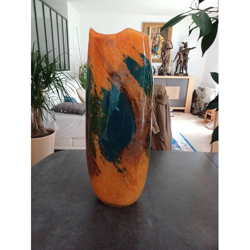 Vase verre Murano Signé Livio Séguso