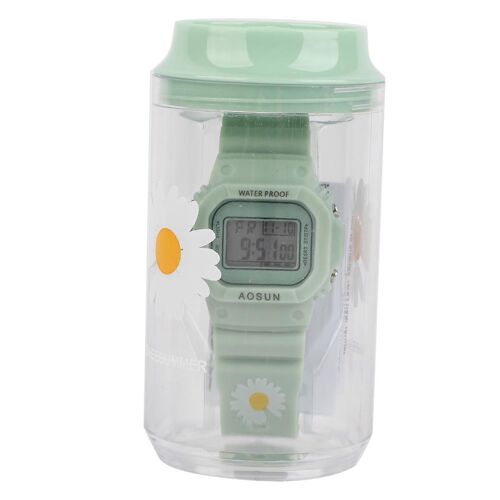 Montre Électronique De Sport Pour Enfants, Bracelet Léger Et Réglable En Silicone, Vert
