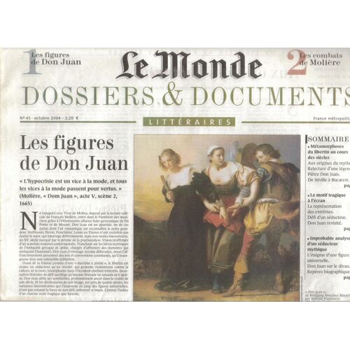 Le Monde Dossiers Et Documents Litteraires N°45  Les Figures De Don Juan