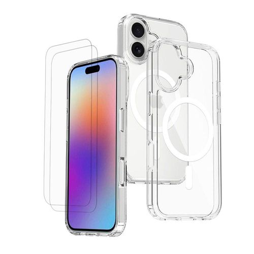Coque Iphone 17 Transparente Compatible Magsafe + 2 Vitres Protection Ecran Evetane
