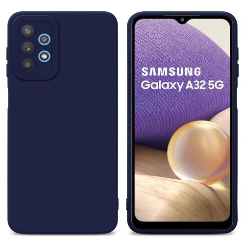 Cadorabo Housse compatible avec Samsung Galaxy A32 5G en FLUID BLEU FONCÉ - Étui de protection en silicone TPU flexible