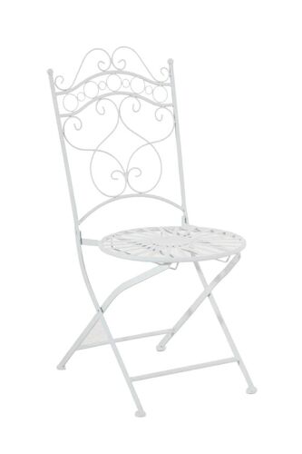 Chaise De Jardin Terrasse Balcon Design Rustique En Fer Forgé Blanc 10_0003006