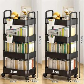 Chariot De Rangement D'Étagère,Chariot Organisateur De Cuisine Mobile Avec Roulettes,Étagères De Salle De Bain Multicouches,Support De Rangement De Collations Ménagères.2Pcs 4 Layer Bucketa.