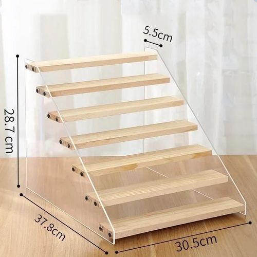Présentoir De Rangement En Acrylique À 2 À 7 Niveaux,Figurine T1,Vitrine En Échelle,En Bois,Organisateurs Ménagers.7 Tier.
