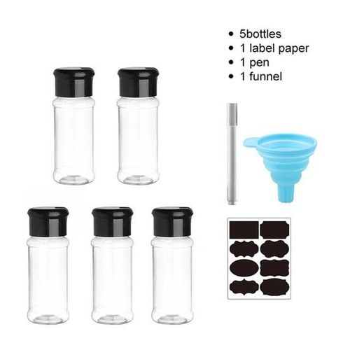 Étagère À Épices De Cuisine Auto-Adhésive,Organisateur D'épices,Bouteille D'assaisonnement,Organisateur D'épices,Rangement Mural Sous Étagère De Cuisine.5pcs Spice Jar Set.